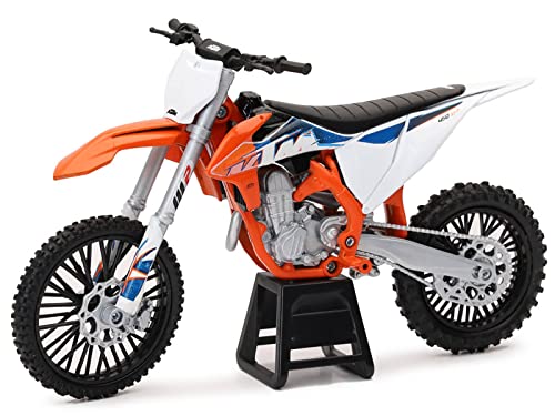 Modelo Motocicleta 450 SX-F 1:12 NewRay Naranja Blanco miniatura 2
