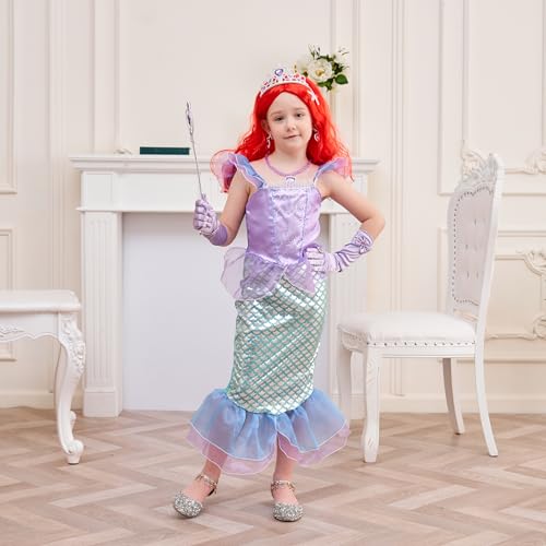 Vestido Princesa Sirena para Niñas 3-10 años miniatura 2