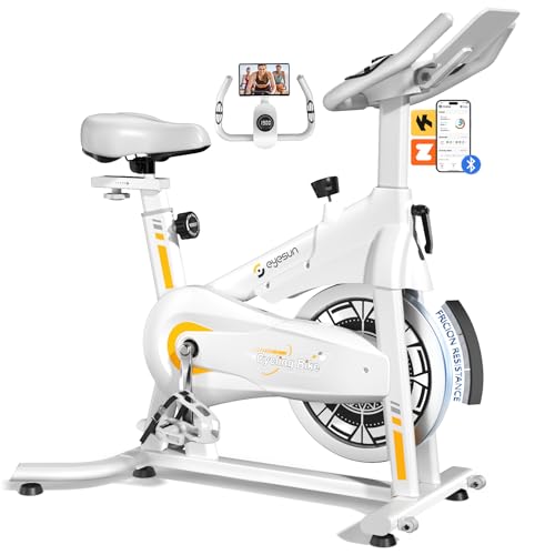 Image of Exercise Bikes for Home,Spin Bike with Adjustable Magnetic,Brake Pad Resistance Silent Belt Drive,350lbs /300lbs Weight Capacity &Upgraded Version Seat for Home Cardio&Weight Loss(QM-530W)