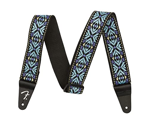 Fender tF_[ Ji_ypXgbv Pasadena Woven Strap, Blue Snowflake, 2"