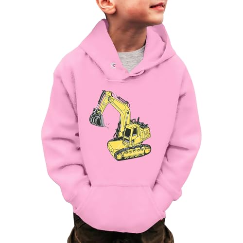 Genérico Sudadera Hombre Amarilla Sudadera con Capucha de Manga Larga para niños y niñas, con diseño de Camiones, para Invierno, cálida, de 3 a 14 años Sudadera Bosque (9-10 Years)