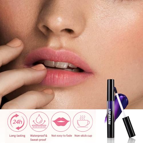 Image of evpct Vivid Red Lip Stain Peel Off, Matte Finish Transfer Proof Lips Liner Stain Peel off Lip Tint Gloss Makeup, Long Lasting Waterproof Lipstick Highly Pigmented 24 Hours Original Lips Stains, 04#