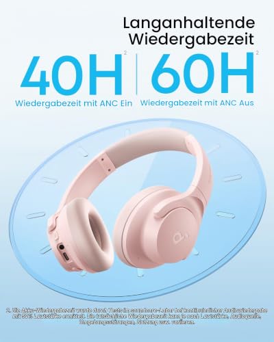 soundcore by Anker Q20i kabelloser Bluetooth Over-Ear-Kopfhörer mit Hybrid Active Noise Cancelling, 40h Spielzeit im ANC-Modus… – Ansicht 5