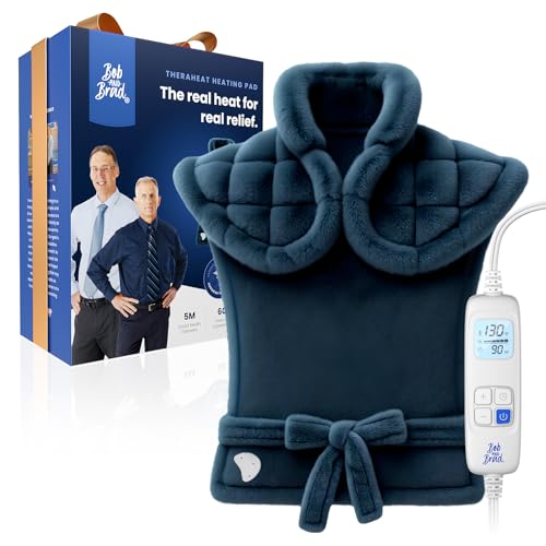 Bob and Brad Heating Pad for Back Pain Relief, FSA Eligible HSA Eligible Electric Heat Pad for Neck Shoulders & Full Body, Edge-Weighted Design, Fast Heating, ETL Certified, Gift for Women M
