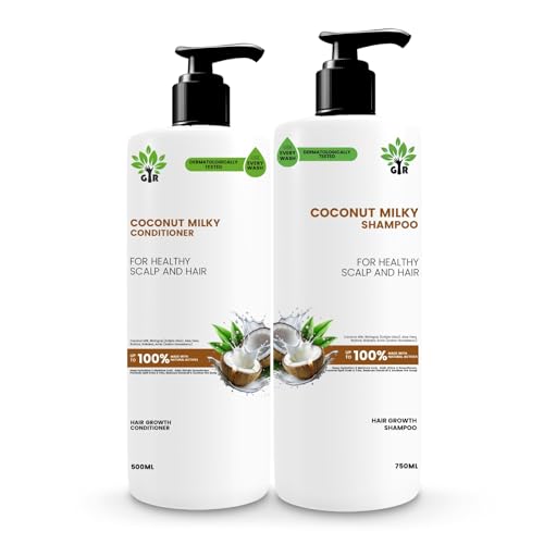 Image of GIR Coconut Milky Shampoo & Conditioner Combo - Special Coconut & Milk Formula - for strength & shine Hair (Cocount Milky S750+C500 ML)