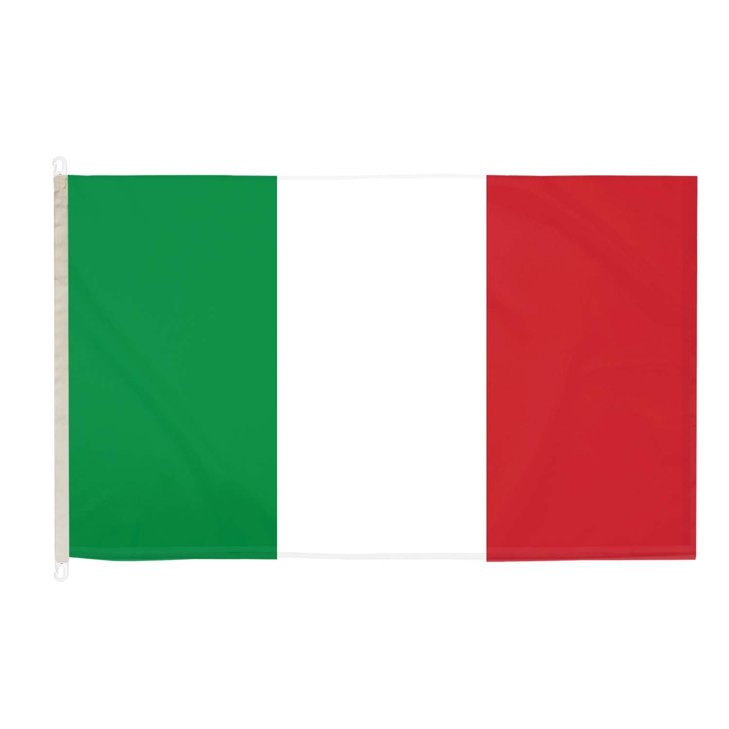 DuraFlag Italy 5ft x 3ft with Clips/Hooks - Premium Quality 5x3 Italian Flags, 5ft x 3ft (150cm x 90cm)