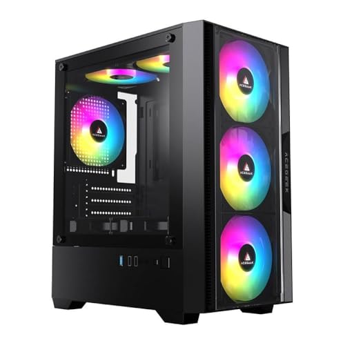 Gabinete Gamer Acegeek Stratus Glass | Mid-Tower | Lateral de Vidro | Preto | AG-STRATUS-GLASS-BK