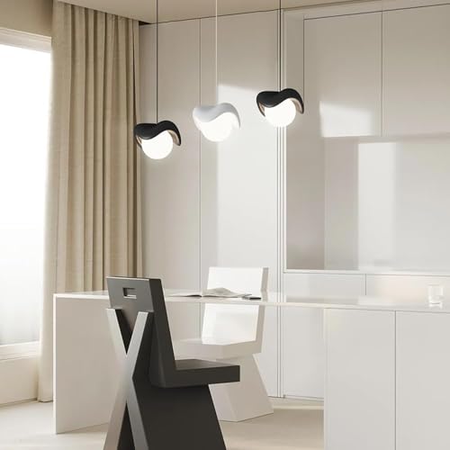 Lámpara de techo redonda blanca minimalista Mid-Century para salón y barra 7