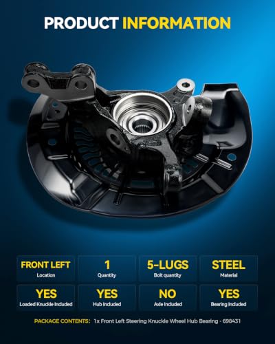 Image of PHILTOP 1 x Front Left Knuckle Wheel Hub Bearing for Toyota Sienna,