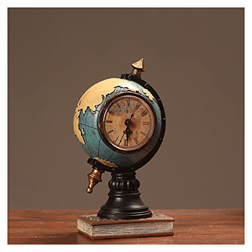 Reloj de mesa con forma de globo terráqueo vintage azul para regalar en despachos 2