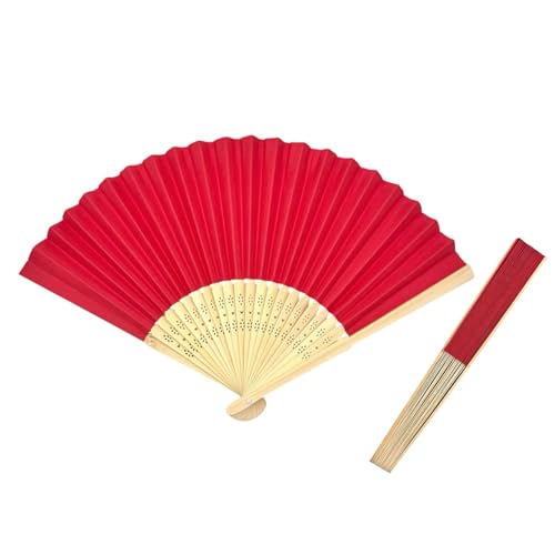 大玄堂 扇子 無地 21p 【絵や書が描ける無地タイプ】 7寸 カラー オリジナル シンプル うちわ コンパクト (赤)