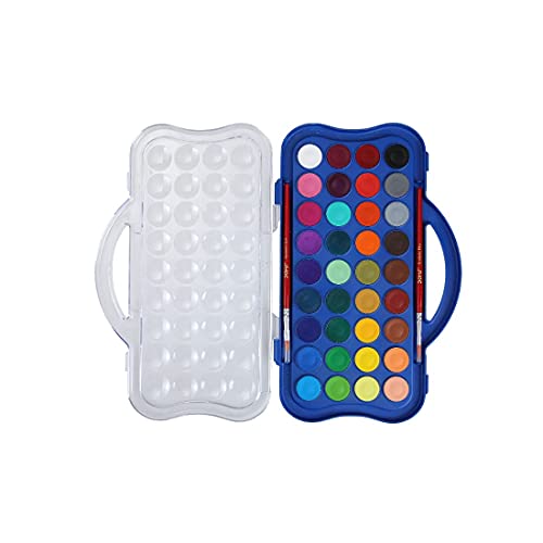 Doms 36 Shades 30mm Water Colour Cakes | Easy to Use Palette Lid | Organic Rich Colour Pigments | Free Brush Inside | Non-Toxic & Safe for Kids | Pack of 1