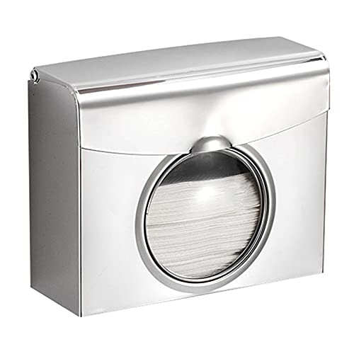 Paper Towel Dispenser, Dual Dispensing Stainless Steel Tissue Holder Wall Mounted for Kitchen Bathroom Countertop Paper Towel Dispenser