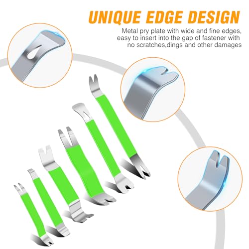 image for GOOACC 11 PCS Trim Removal Tool Kit, Metal Pry Tool Auto Fastener Remo