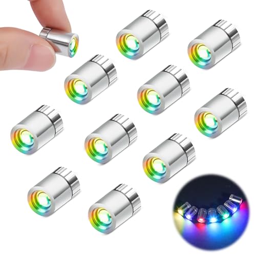 10 Piezas Mini Luz Led, Luces Led Pequeñas con Pilas, Luz Casa de Muñecas, Mini Luces Led Adhesiva para Decoración de Fiestas, Vitrinas, Manualidades, Casas de Muñecas Iluminación (Colorido)