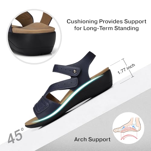 Image of SHIBEVER Wedge Sandals for Women Dressy: Comfortable Summer Low Wedges 2026 Platform Walking Womens Shoes