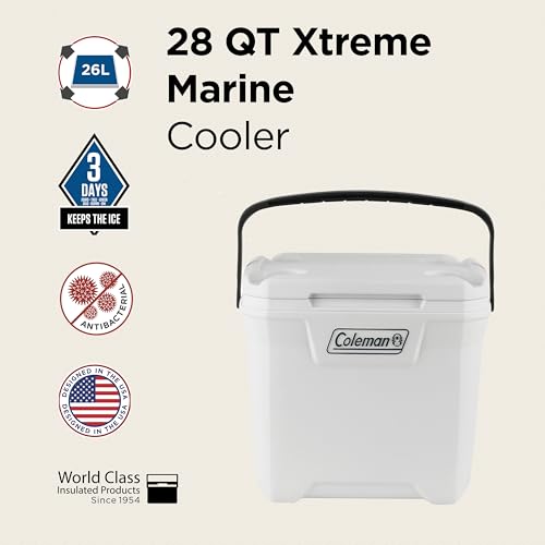 Image of COLEMAN 28 QT Ice Box (26.4 Liter) With Capecity - 39 Cans And Ice Retention - 3 day /BPA Free Material (White)