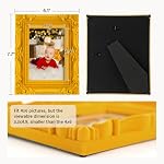4x6 Yellow Frame for Shelf Desk Table Decor, Colorful Ornate Frame with Velvet Touch for Diamond Paintings Art Prints Posters, Modern Gallery Wall Frames for Bedroom Decoration (Yellow) - Image 3