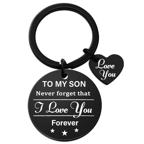 Son Gifts To My Son Gifts from Mom Dad Keychain Gifts for Son Adult Inspirational Gifts Birthday Graduation Gift for Him Unique Gifts for Son Christmas Back to School