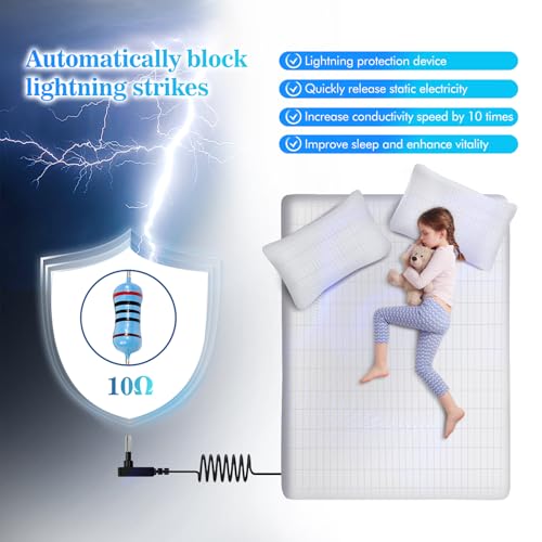 Grounding Sheet, 90% Organic Cotton+10% Pure Silver Organic Fitted Grounded Sheet for Improved Sleep, Pain Relief - Earth Connected Bedding (White, (60.5 * 80 * 15inch))