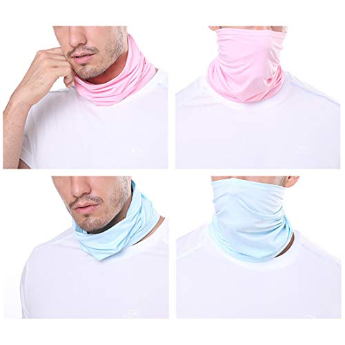 Image of UV Face Cover Neck Gaiter Mask Dust Protection Magic Scarf Wind Bandana Balaclava for Summer Running Fishing 4 PCS