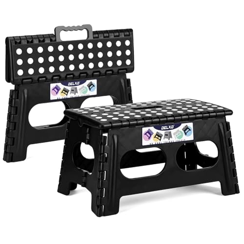 Image of Delxo Folding Step Stool 9 inch 2 Pack,300 Lbs Step Stool for Kids&Adults