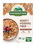 Cascadian Farm Organic Hearty Morning Fiber Cereal, Whole Grain, 14.6 oz | 30g Whole Grain & 11g Fiber per Serving, Contains at Least 1% Kernza Grain for Sustainability, Non-GMO Project Verified