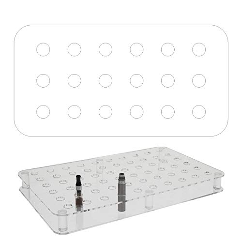 DesignPlex Porte-atomiseurs pour Cigarettes électroniques à 18 emplacements - Dimensions : 12 x 24 x H 2,6 cm