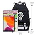Asge Large Teens School Backpacks Waterproof Nylon Football Printing for 8-15 Years Boys & Girls