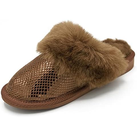 Hollert Lammfell Hausschuhe Arielle Braun Fellschuhe aus Merino Schaffell Echtleder sehr warm und atmungsaktiv Schuhgröße EUR 40 Cover