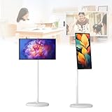 Efficieran Portable Smart TV on Wheels, 21.5-Inch Fhd Touch Screen TV with Camera, 10400mah Battery, Wireless Android 13 Rolling Smart TV for Home & Outdoor(8+128GB)