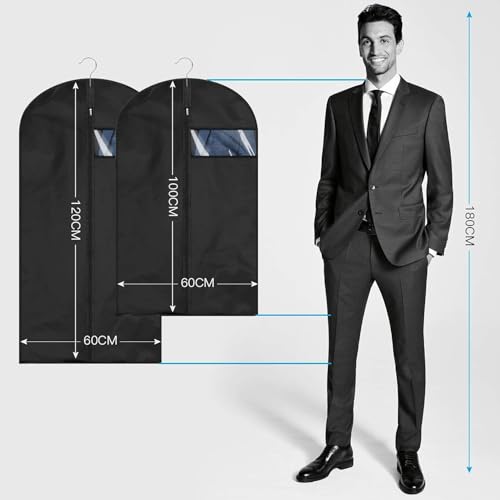 120 * 60Cm Garment Bags, 1 Packs Garment Bags for Hanging Clothes, Env-Friendly Breathable Suit Bag Clothes Cover for Storage Suits, Shirts, T-Shirts And Jackets, Suitable for Adults And Children,C2
