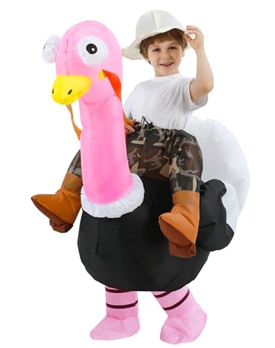 JOYBRO Costume Gonflable d'Autruche pour Enfants, Costume de Oiseau Amusant, Déguisement Animal Drôle pour Garçons et Filles, pour Halloween, Noël, Fêtes à Thème, Mascarades, Taille Unique 120-150 cm