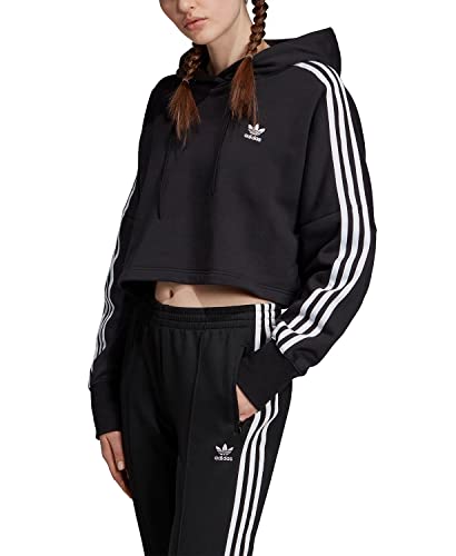 adidas Originals Women's Cropped Hooded Sweatshirt, black, Large