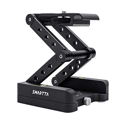 Smartta Z Flex Tilt Tripod Head, Folding Camera Bracket with 1/4 inch Quick Release Plate Bubble Level, 360°Rotatable Camera Support, Ball Head for DSLR Canon Sony Nikon Rail Camera Slider Stabilizer