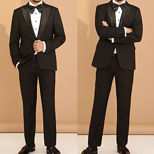 Ihomor 100% Silk Mens Bow Tie Bowtie Tuxedo Wedding Solid Color Formal Bow Ties For Man (Big Black) #TOP5