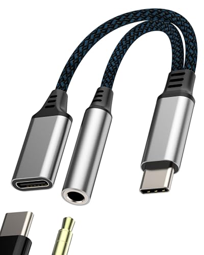 USB C to 3.5mmイヤホンジャックアダプターN(2in1)対応iPhone 16 15 Pro MAX用 Type-C充電ケーブル 対応Samsung S25 S24 対応iPad Apple ヘッドホン オーディオ Android対応ドングル