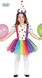 100% Polyester Clown - Kostüm für Mädchen Gr. 98 - 134, GröÃŸe:98/104