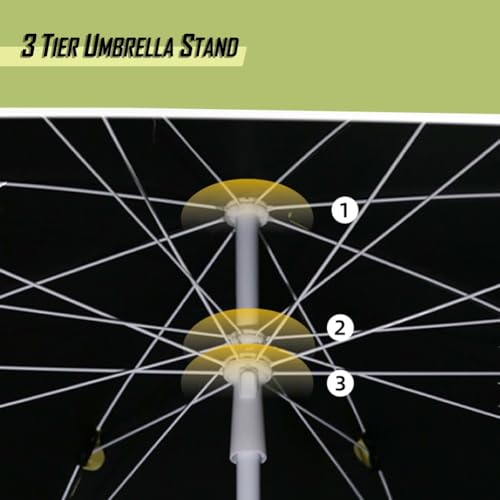Parasol de table de 2,6 m blanc réglable et étanche
