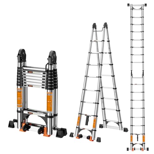 Telescoping Ladder A Frame,Telescopic Ladder for Home, Roof, RV - image 1