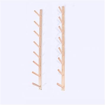 Yoga Mat Holder Wall Mount, Wooden Yoga Mat Storage Rack Large Capacity Foam Roller Storage Rack Organizer, Hanging Storage Racks for Home, Gym 141cm