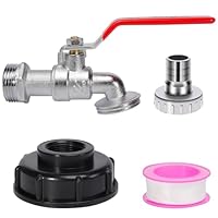 1 SetIBC Auslaufhahn IBC Tank Zubehör 3/4 Zoll, IBC Container Zubehörs, Auslaufhahn für 1000l Wassertank Garten Wasserhahn für Regentonne 1000l Wassertank Zubehör AuslaufhahnsIBC Hahn