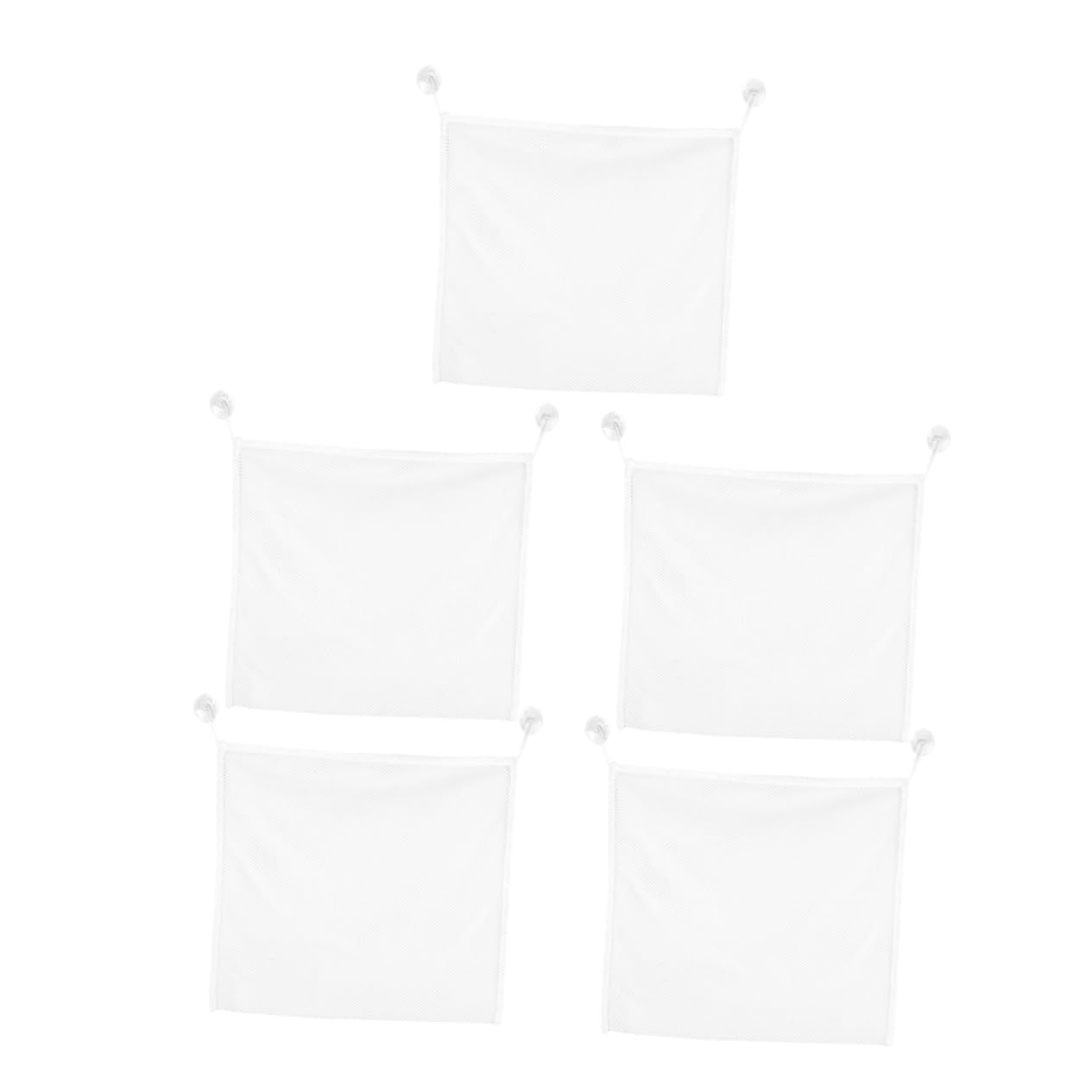 BESPORTBLE 5pcs Bath Organizer with Suction Cups Mesh Storage Bag for Keeping Bathroom Neat and Accessible Bath Tub Accessories for Ages