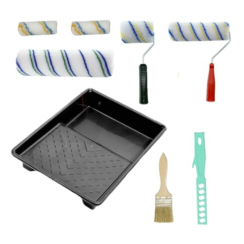 Rullo Pittura Kit,Rullo per Pittura,Set di rulli,Professionale,per Dipingere Pareti e Soffitti con Emulsione,10 Pezzi Set