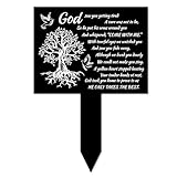 ORIGACH Acrylic Grave Markers for Cemetery God Saw You Funeral Poem Memorial Plaque for Loved Ones Waterproof Cemetery Decorations Sympathy Stake for Outdoors Yard, Tree of Life and Dove Pattern