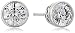 Plated Sterling Silver Swarovski Zirconia Bezel-Set Stud Earrings