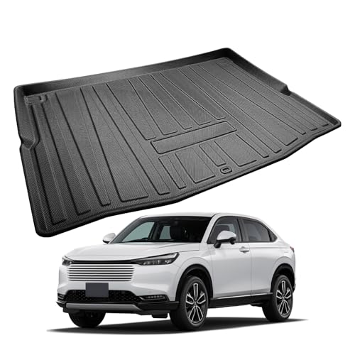 SKTU ラゲッジマット 【ホンダ ヴェゼル 2代目 RV系/HR-V e:HEV専用】トランクマット 一体型 防水シート 荷室マット TPE素材 防キズ 防水 防汚 滑り止め 柔軟性 ブラック （VEZEL RV3 RV4 RV5 RV6 2021+）