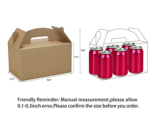 Huaprint Brown Treat Boxes Large Bulk,Gable Boxes 30 Pack 9.45X5X5Inches,Party Favor Boxes Goodie Boxes For Birthday Party Baby Shower Wedding Christmas #TOP1