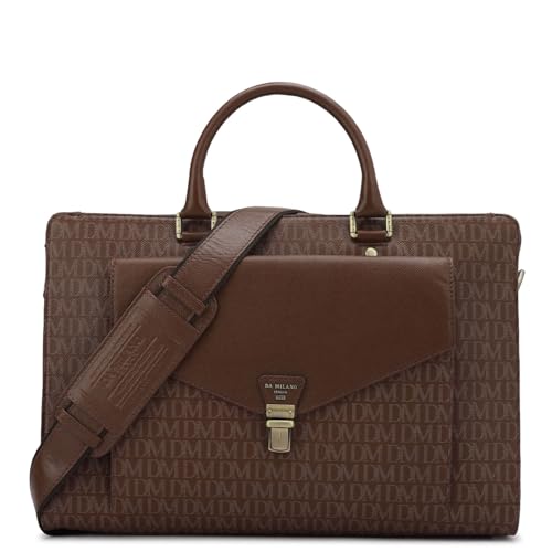 Image of Da Milano Leather Laptop Bag for Men & for Women - Fits Upto 15 inch Laptop