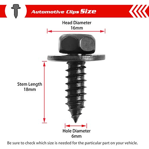 Image of OTUAYAUTO 20Pcs 10mm Hex Head Screw Bolt, 90159-60498 Bumper Cover Mud Guard Rocker Molding Screw Bolt Replacement for Toyota Camry RAV4 Tacoma Tundra Highlander and Lexus ES GS is LS